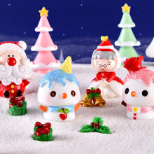 9Pcs Santa Claus Snowman Ornaments Christmas Tree  Landscape Decor Garden Pot Christmas Decor for Home