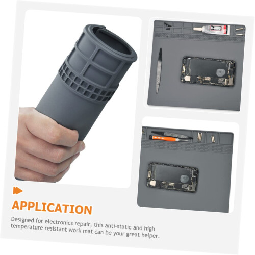 Silicone Soldering Mat with Compartments, Heat Resistant Electronics  Work Surface Antistatic 1