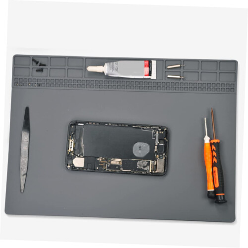 Silicone Soldering Mat with Compartments, Heat Resistant Electronics  Work Surface Antistatic 2
