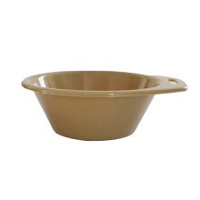 Plastic Camping Tableware BBQ Handle Cup Stackable Bowl-Khaki
