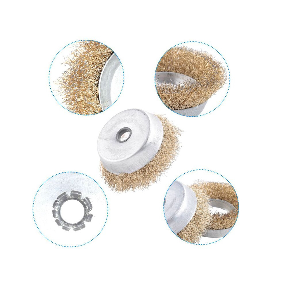 10Pcs 80Mm Large Diameter Grinding, Rust And Deburring Wire Brush Angle Grinder Bowl Type Wire Wheel 4713018011147