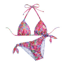Women Floral Swimwears Two Piece Halterneck Thong-Section 10 M