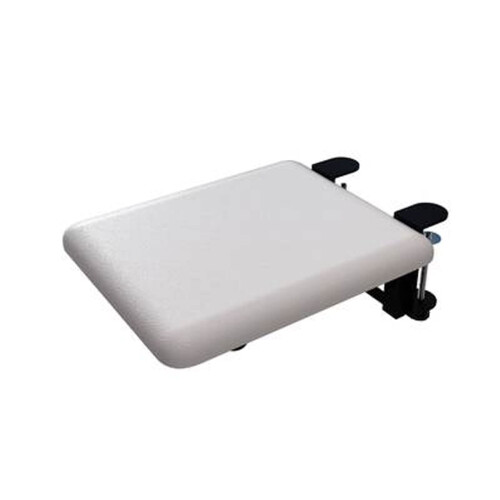 Desk Extender Clamp On Keyboard Tray with Ergonomic Arm Support, Foldable SpaceSaving Design, White 20cm