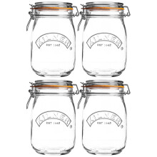 Kilner 4pcs 1 Litre Vintage Glass Clip Top Airtight Preserve Jar Food Storage