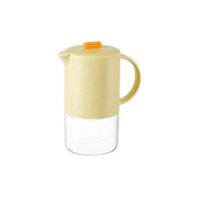Draagbare Glazen Waterkan met Deksel Keuken Koffiepot met Handvat Koffie Thee Ketel Coffeeware Theeservies 1500ml Geel