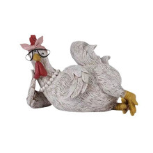 Funny Rooster Hen Resin Status Desktop Home Cute Rooster Hens Figurines Ornament Garden Accessories Gifts A