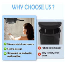 Ice Shower, Andahealth, Rapid Cooling Portable Ice Bath Foldable Silicone Ice Bath Tub Bucket for Bathing