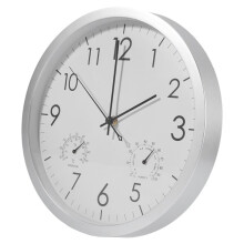 Decorative Round Outdoor Clock with Thermometer and Hygrometer Large Wall Clock Elegant Retro Silent Clock