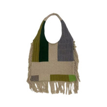 Borsa A Spalla da Donna Estetica Lavorata All'Uncinetto Borsa Tote con Nappa Patchwork Vintage Borsa da Donna di Design Alla Moda A