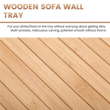 Sofa Armleuning Dienblad Houten Tambour Dienblad Flexibel Opvouwbaar voor Eten/Drinken/Snacks/Kopje Onderzetter
