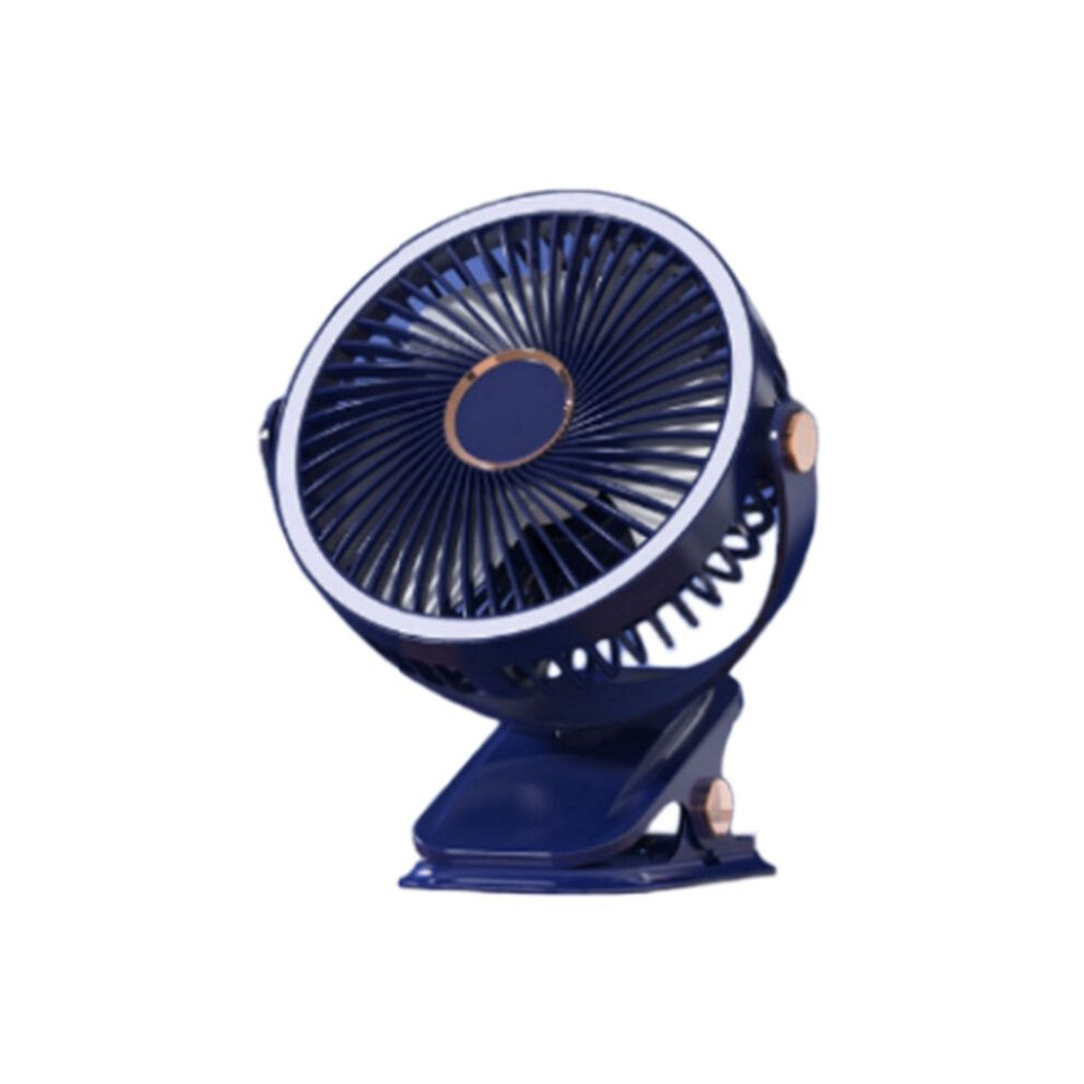 Usb Rechargeable Fan Dormitory Clip- Type Portable Desk Fan 360 Degree Rotation Adjustable Fan With Led C Light 6033003412734
