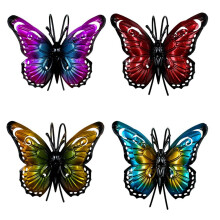 Flower Pot Decoration Pendant Butterfly Dragonfly Metal Green Ornaments Potted Painted Plant Decoration A