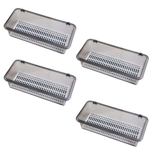 Tea Set Tableware Storage Box with Lid Dustproof Box Kitchen Bowl and Chopsticks Storage Box Cosmetics Storage Gray 1