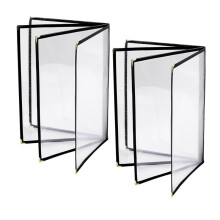 Menühüllen 8,5 X 11 Zoll Restaurant-Menühalter, 2 Stück, 4 Seiten 8 Ansichten, Transparente Menühülle, Passend für Papier im A4-Format