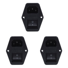 3X Solder Lug Terminals IEC 320 C14 EMI Filter + Boat + Fuse Holder