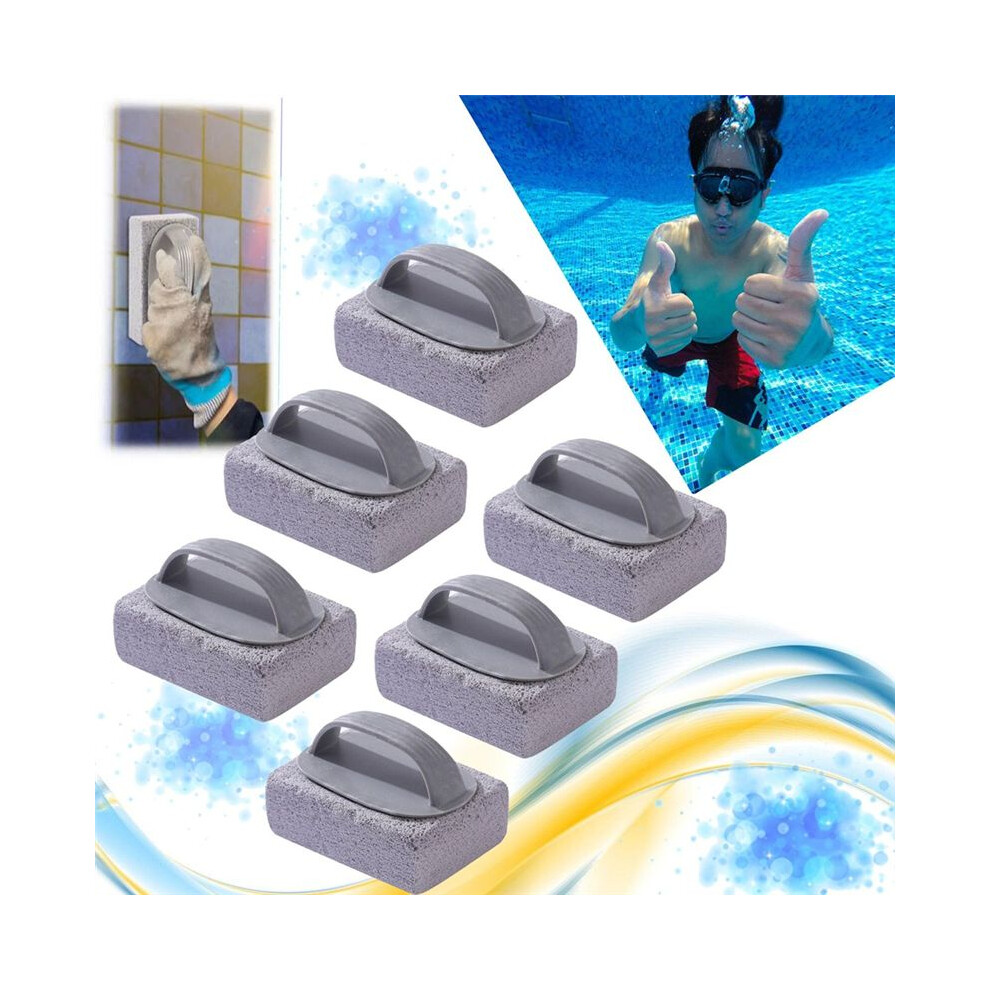 6Pcs Pool Clean Block With Handle Swimming Pumice Pool Tile Stone Scrubbing Scouring Stone For Swimming Pools Cleaning 4712324819539