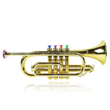 Kids Trumpet Toy with Bright Colored Keys, Durable Plastic Musical Instrument for Preschool Beginners