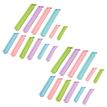 24X KüChe Kunststoff Lagerung Lebensmittel Snack Seal Sealing Bag Clips Sealer Clamp S, M, L
