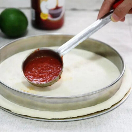 Stainless Steel Pizza Sauce Spoon Pizza Spread Ladle Serving Spoon with Long Handle Kitchen Baking Tool 4 Ounce 2