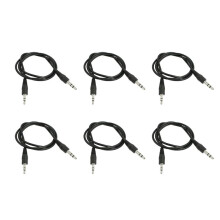 6pcs 20 Inch Long 2.5mm Male to 3.5mm Male Audio Adapter Cable