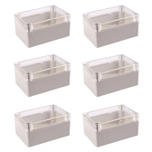 6X Couverture Transparente Plastic Electronic Project Boite de Jonction 100 X 68 X 50mm