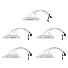 5X Dual Motherboard 9Pin Header to 4Port USB 2.0 Female Cable PCI Bracket