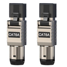 2 Pièces Connecteurs de Câble Ethernet RJ45 Cat6A RJ45 en Métal Sans Outil Prise de Terminaison Facile 2000 MHz 40G Câble LAN 22AWG - 24AWG