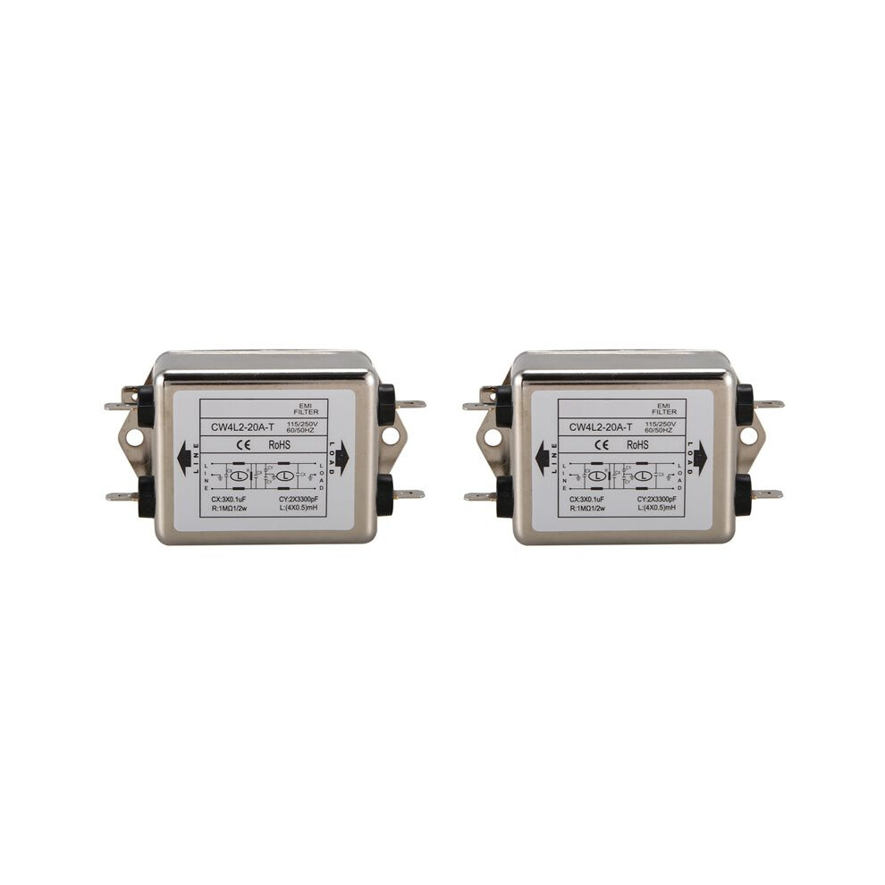 2X Power Emi Filter Cw4l2-20A-T Single Phase Ac 115V / 250V 20A 50/60Hz 6033664556587