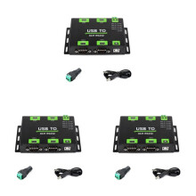 3X Industrial Isolated USB to 4CH RS232 Converter USB to Serial Adapter FT4232HL Chip Wind/Linux/Android,RS232 Male Port