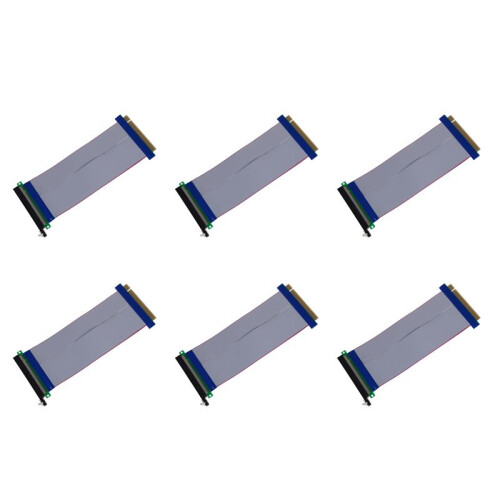 6X PCI-E Express 16X Riser Card Extender Extension Cable Ribbon Flex