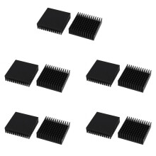 10 X Black Aluminum Radiator Heat Sink Heat Sink 40 X 40 mm X 11 mm