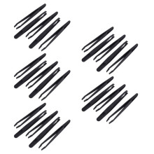 25 Stuks Handgereedschap, Zwart Plastic Antistatische Pincet met Platte Punt, 12 cm Lang