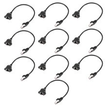 10X RJ45 Female to Male Adapter Network Extension Cable Panel Mount 27cm