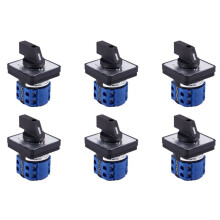 6X 8 Terminals 5 Positionen Hauptschalt Nockendrehschalter 20A Schwarz + Blau