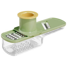 Mini knoflooksnijder, 3-in-1 gember-knoflookrasp met handbescherming en opvangbak (groen) – Compatibel met KitchenAid keukenmixers
