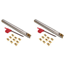 2X Support D'Outil de Fraise Bap 300R C14-14-130 12 X 130Mm + 20 Pcs Apmt1135Pder Inserts + Clé pour Fraiseuse Cnc