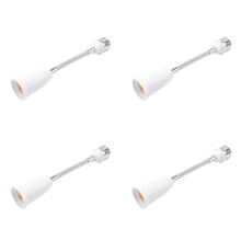 4pcs 19cm Long Flexible Neck E27 to E27 LED Light Bulb Extension Adapter