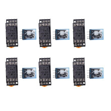6X HH54P 12V Coil 4PDT 14 Pins Electromagnetic Power Relay DYF14A Base