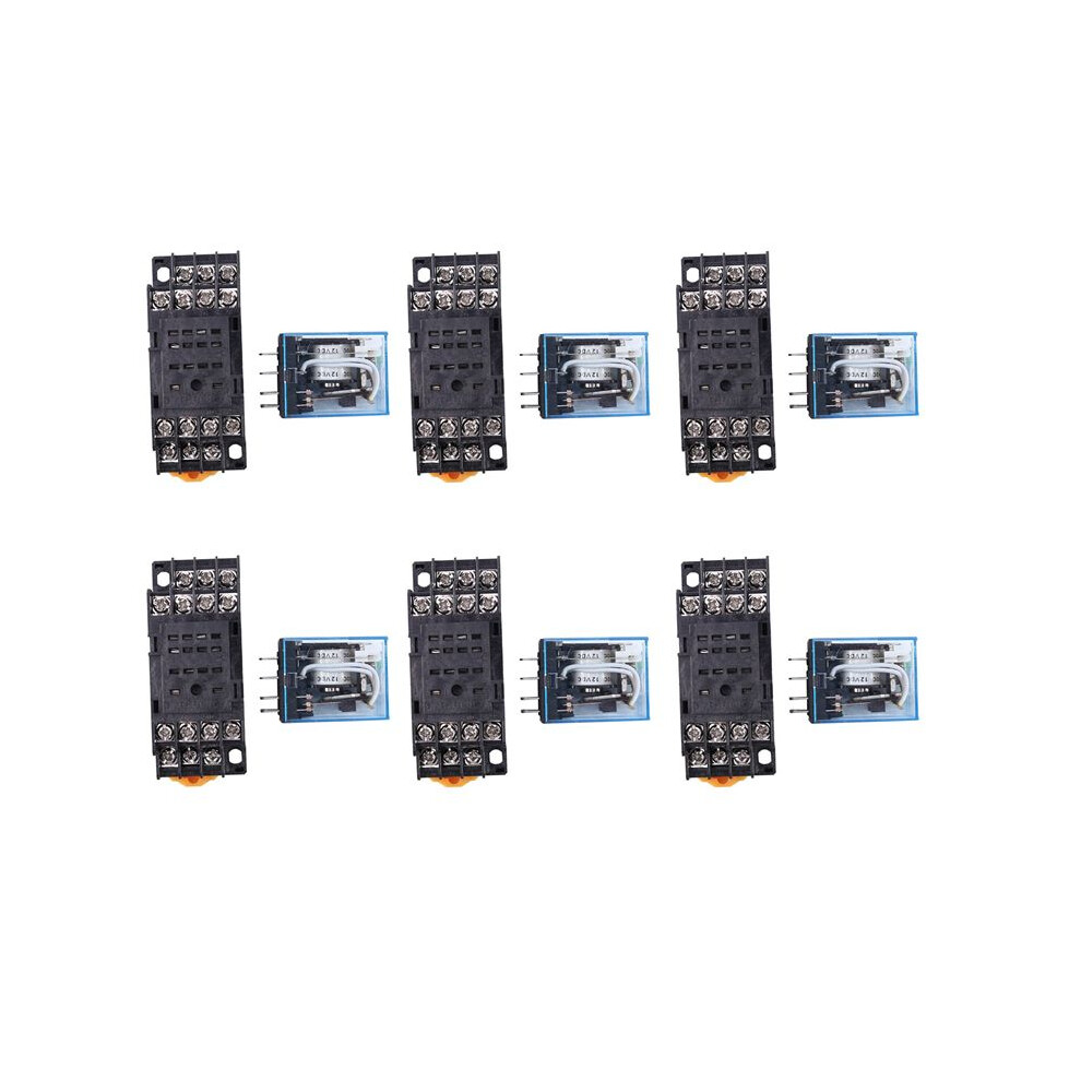 Photos - Battery 6X HH54P 12V Coil 4PDT 14 Pins Electromagnetic Power Relay DYF14A Base