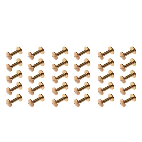 30x Arc Solid Brass Button Stud Screw Nail Screw Back Leather Rivet Belt 12mm