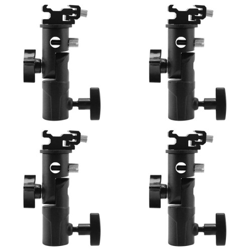 4X Camera Flash Speedlite Mount,Professional Swivel Light Stand Light Bracket Umbrella Bracket Mount Shoe Holder E Type