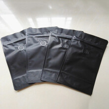 100PZ Matt Alluminio Caffè Valvola un Chiusura Lampo Verticale Sacchetto di Alluminio Coffee Bean One-Way Scarico Bag Valve Packaging Bag 250G Nero