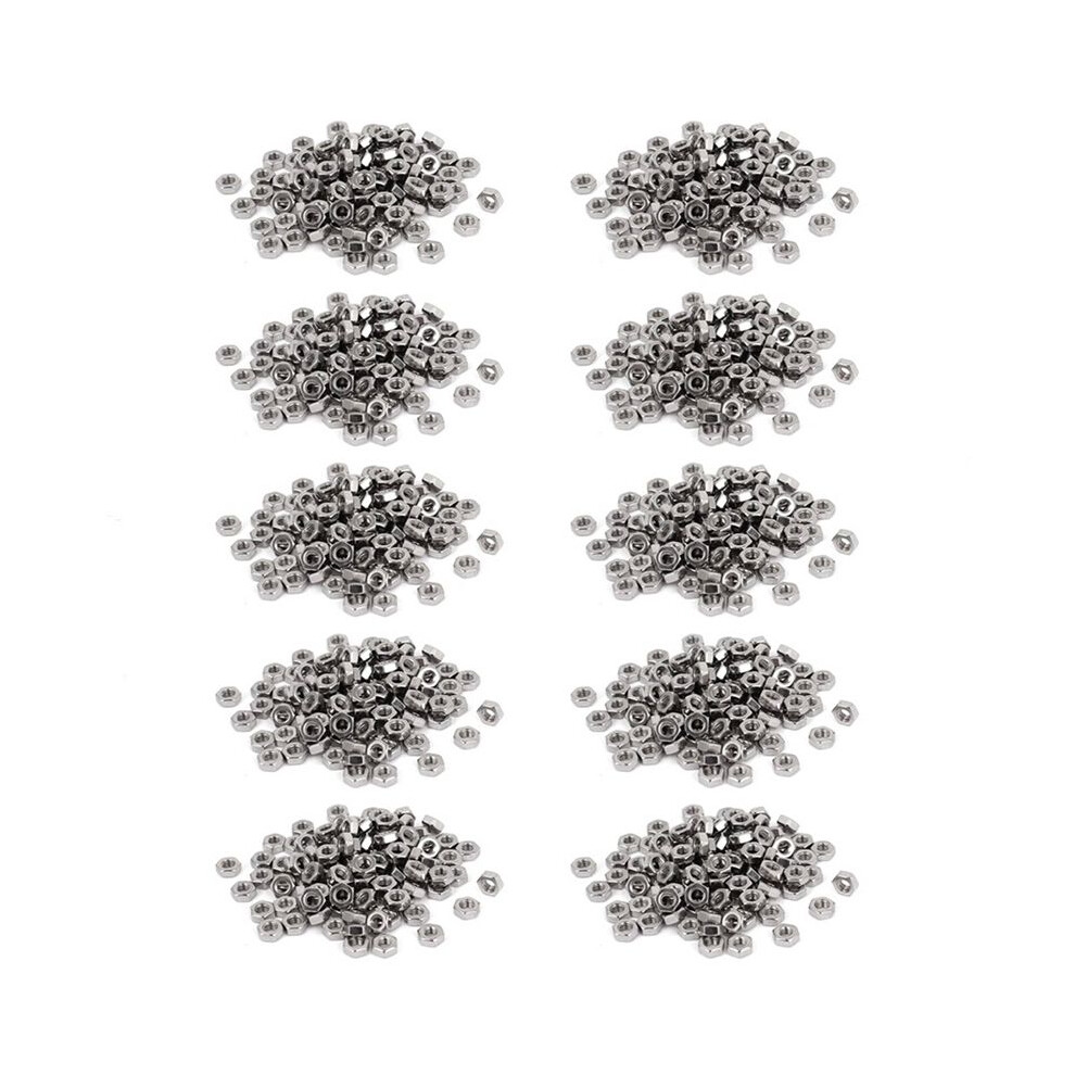 Metric M3 Hex Nuts 304 Stainless Steel Fastener Din934 1000Pcs For Bolt 6033967271392