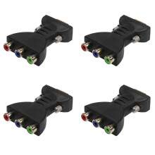4X 3 RCA RGB Female to HD 15-Pin VGA Style Component Video Jack Adapter Conventer