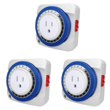 3X Uttag Timer  24-Timmars Plug-In Elektriskt Mekaniskt Uttag Timer  Outlet Mekaniskt Timing Socket US Stick