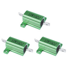 3X Green Aluminum Chassis Mounted Wirewound Resistors 10W 10 Ohm 5%