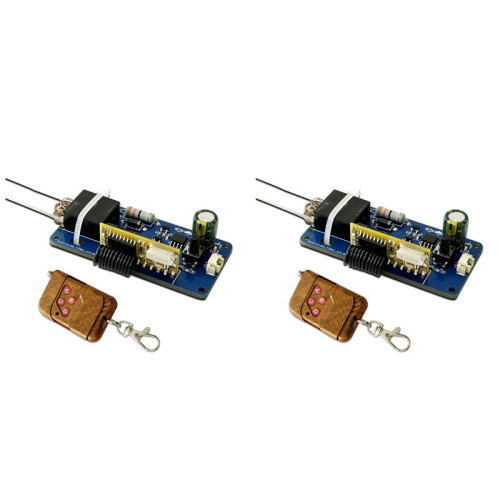 2X DC3.7V 433M Remote Control ARC Igniter High Voltage Generator Drive Power Supply Remote Control Board 1