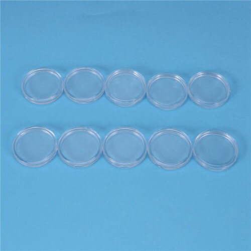 40 Pcs Small Round Transparent Plastic Coin Capsules Box 33mm 2