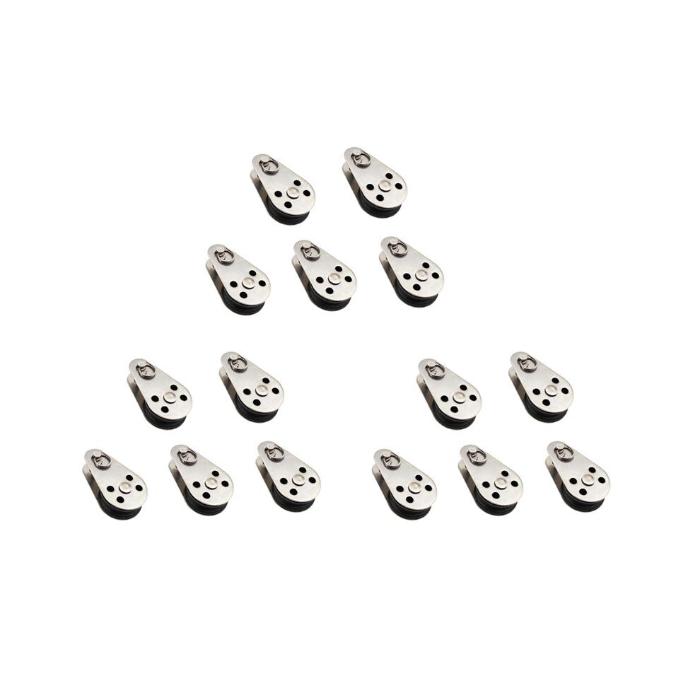 15Pcs Stainless Steel M25 Pulley Block Hanging Wire Towing Wheel Lifting Wire Rope Cable Pulley Roller 6032834450694
