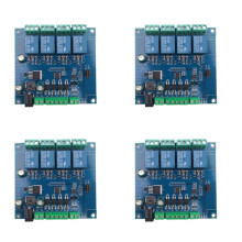 4X Modbus Rtu 4-Kanaals Relaismodule-Ingang 485 Ttl Uart-Communicatie 4-Kanaals Ingang 7-24V Relaismodule